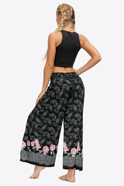 Split Wide Leg Long Pants