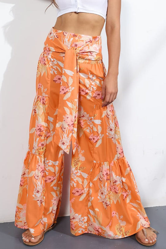 Printed High-Rise Tied Culottes