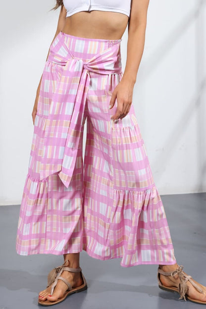 Printed Tie-Front Culottes