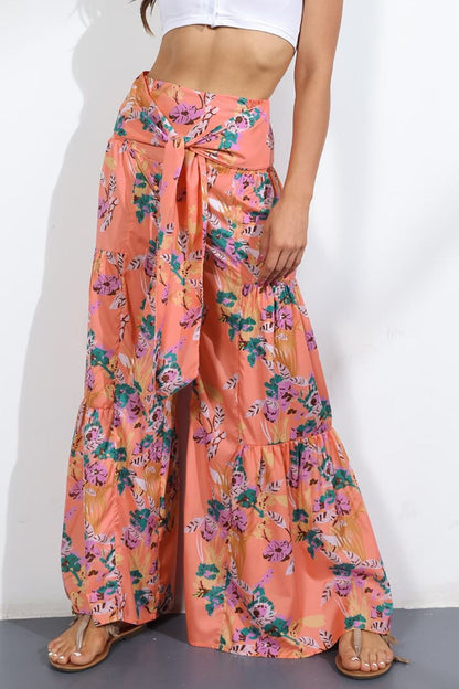 Printed High-Rise Tied Culottes