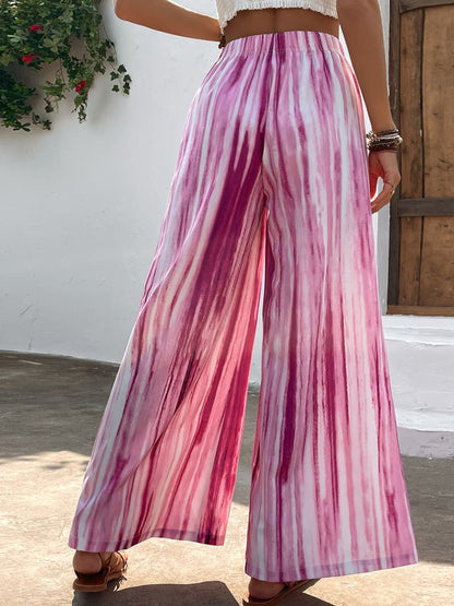 Striped High Waist Wide Leg Pants