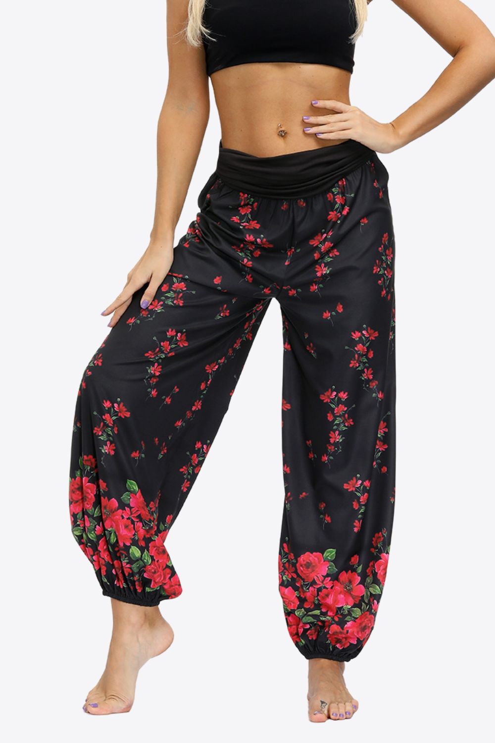 Oversized Printed Wide Leg Long Pants